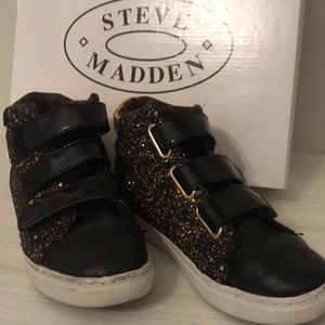 Steve madden girls high top shoes sneakers 4 black